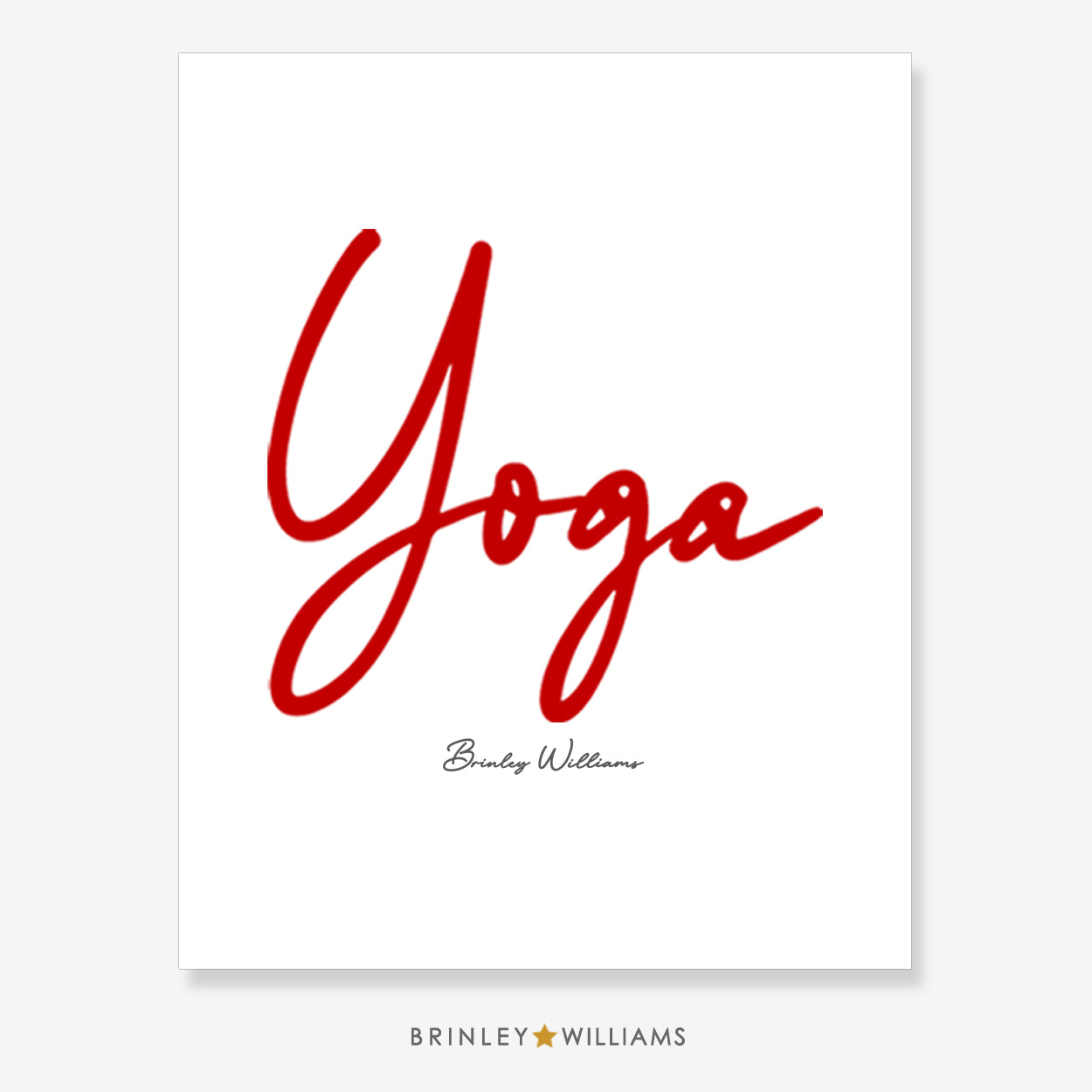 Yoga Script Wall Art Poster - Purple