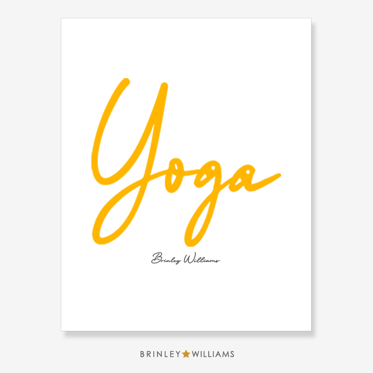 Yoga Script Wall Art Poster - Red