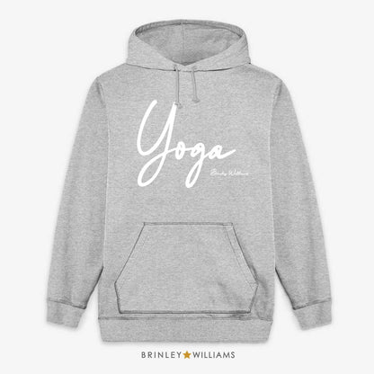 Yoga Script Unisex Yoga Hoodie- Heather Grey