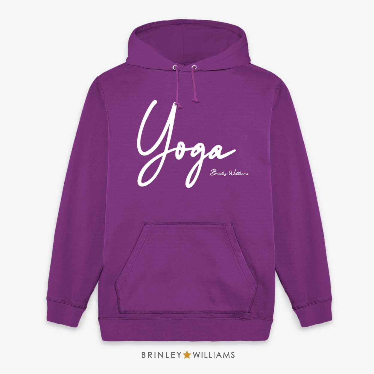 Yoga Script Unisex Yoga Hoodie- Purple
