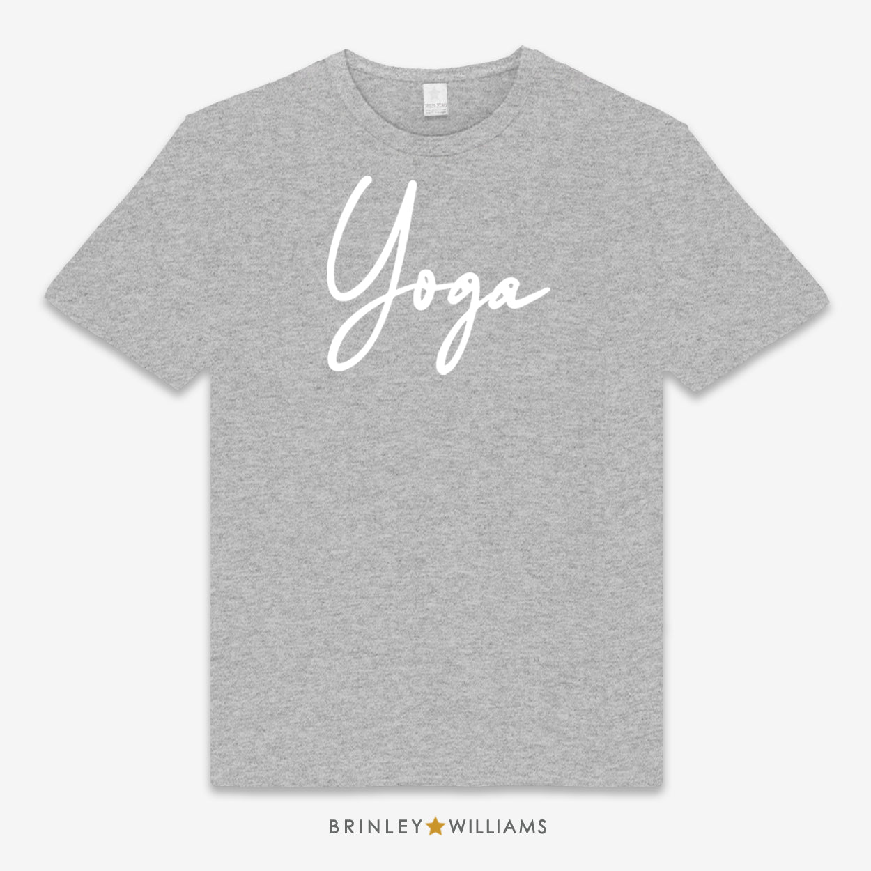 Yoga Script Unisex Classic Yoga T-shirt - Heather Grey