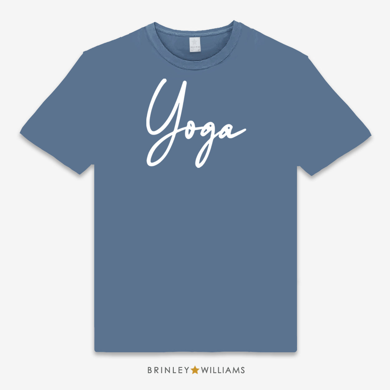 Yoga Script Unisex Classic Yoga T-shirt - Indigo