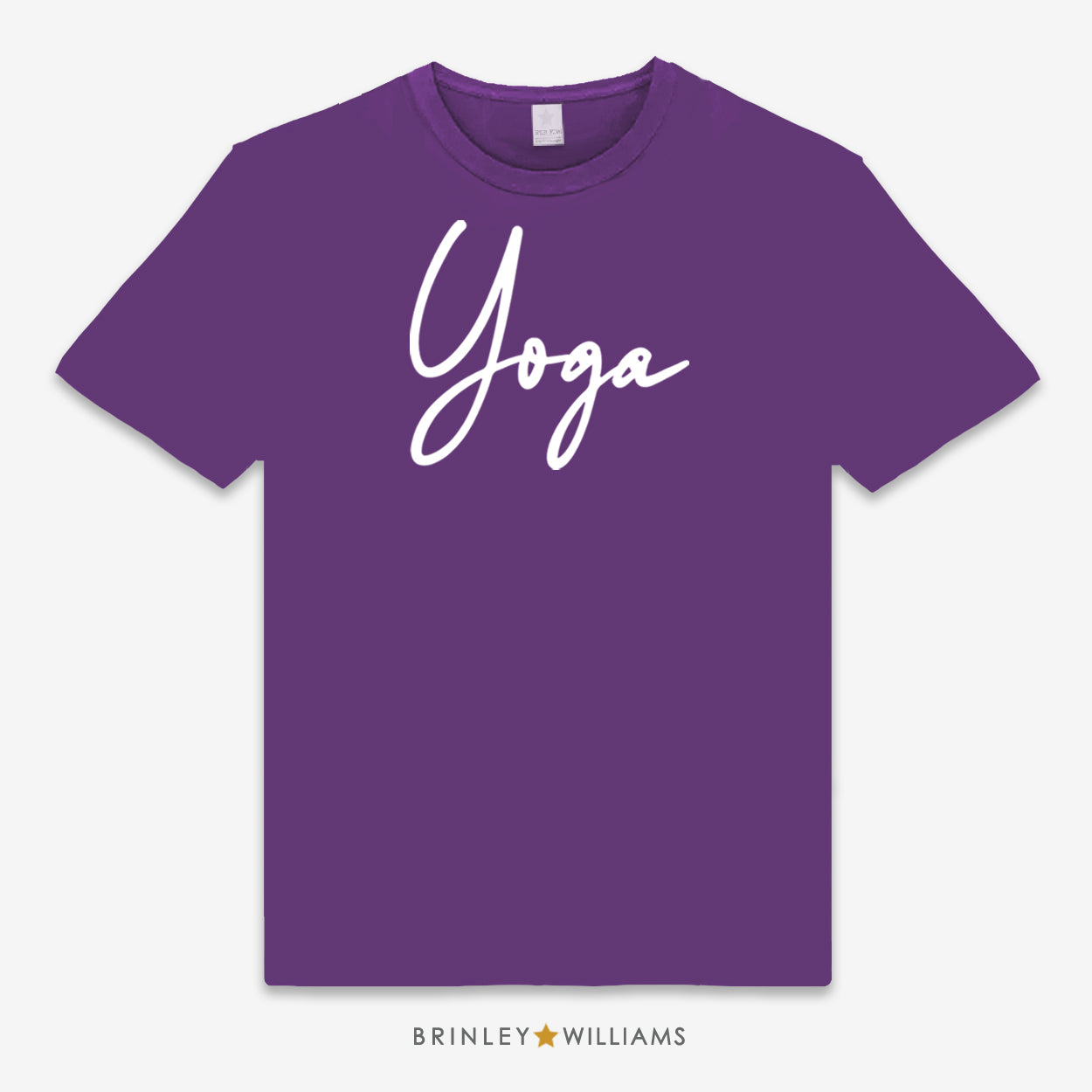 Yoga Script Unisex Classic Yoga T-shirt - Purple