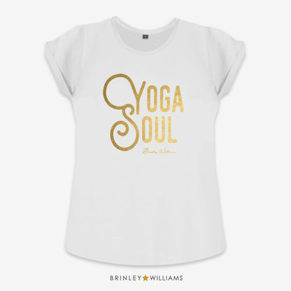 Yoga Soul Rolled Sleeve T-shirt - White