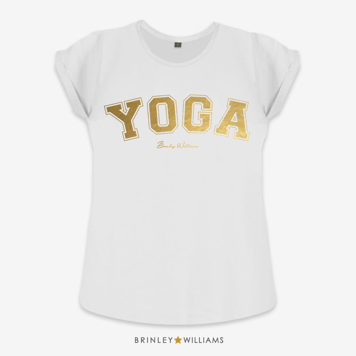 Yoga Varsity Rolled Sleeve T-shirt - White