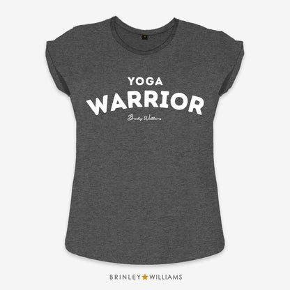 Yoga Warrior Rolled Sleeve T-shirt - Charcoal