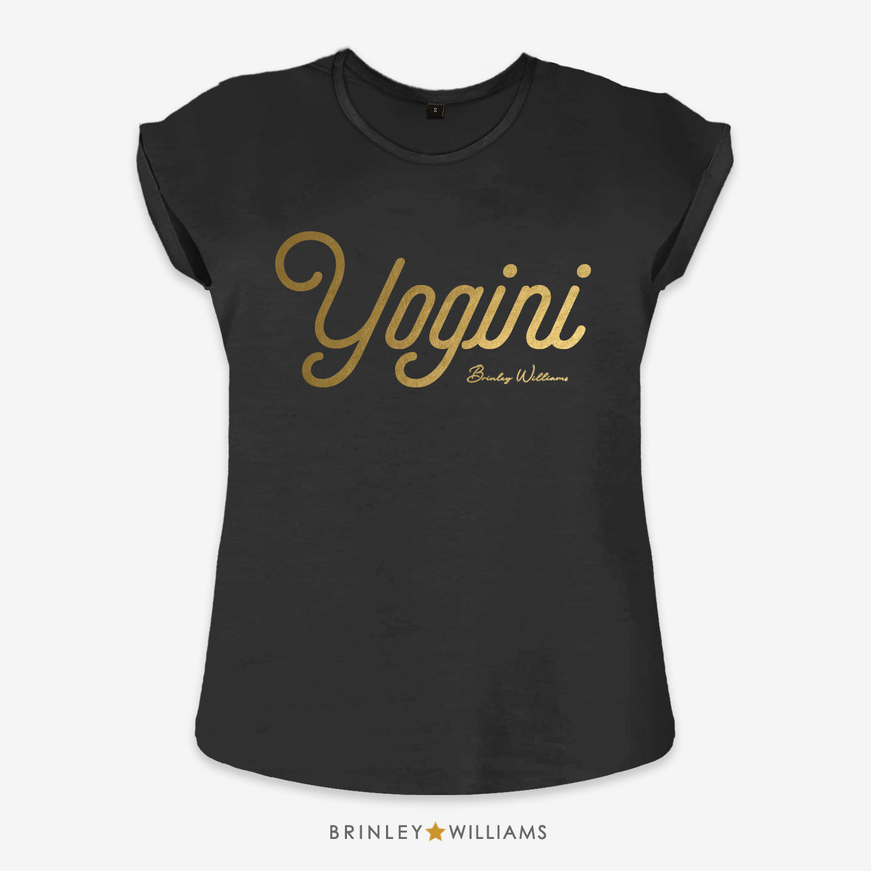 Yogini Rolled Sleeve T-shirt  - Black