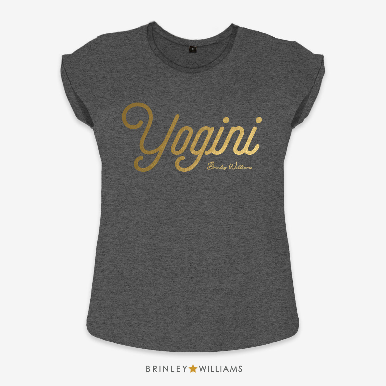 Yogini Rolled Sleeve T-shirt - Charcoal