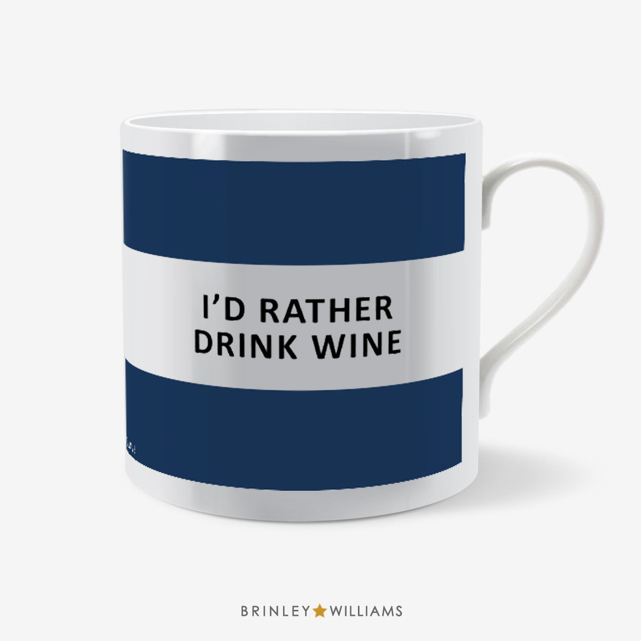 Striped Personalised Mug - Navy