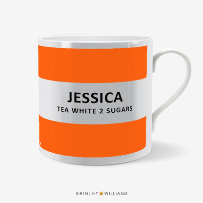 Striped Personalised Mug - Orange