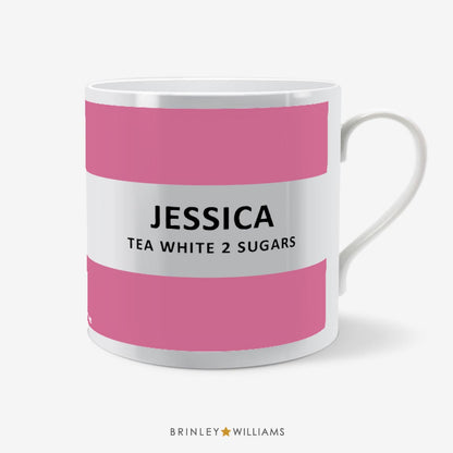 Striped Personalised Mug - Pink