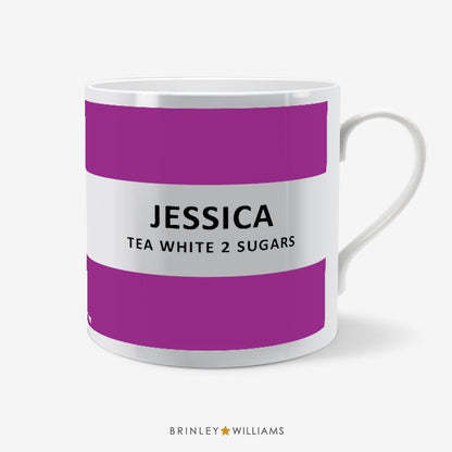 Striped Personalised Mug - Purple