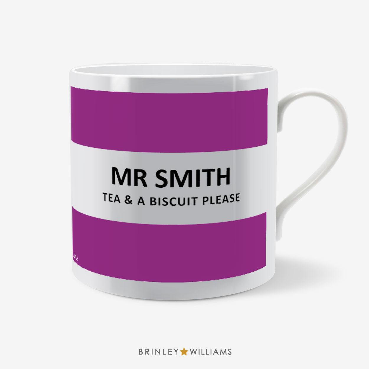 Striped Personalised Mug - Purple