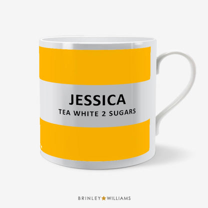 Striped Personalised Mug - Yellow