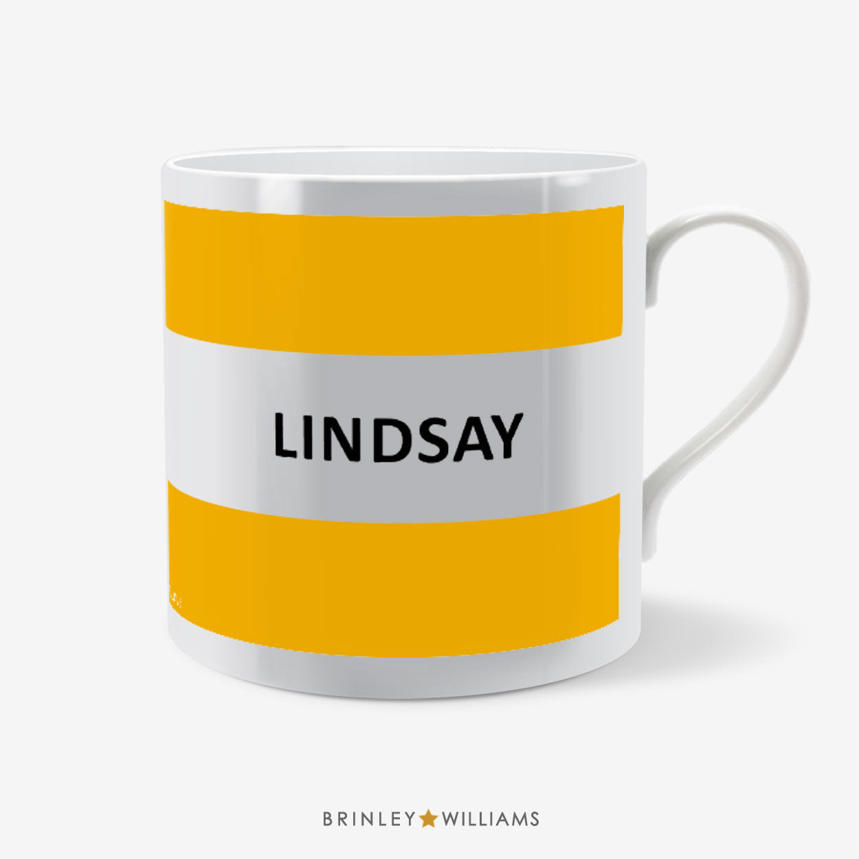 Striped Personalised Mug - Yellow