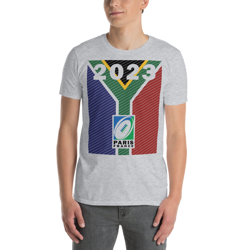 2023 South Africa Springboks Rugby World Cup Champions | Unisex Softstyle T-Shirt - sport grey male model