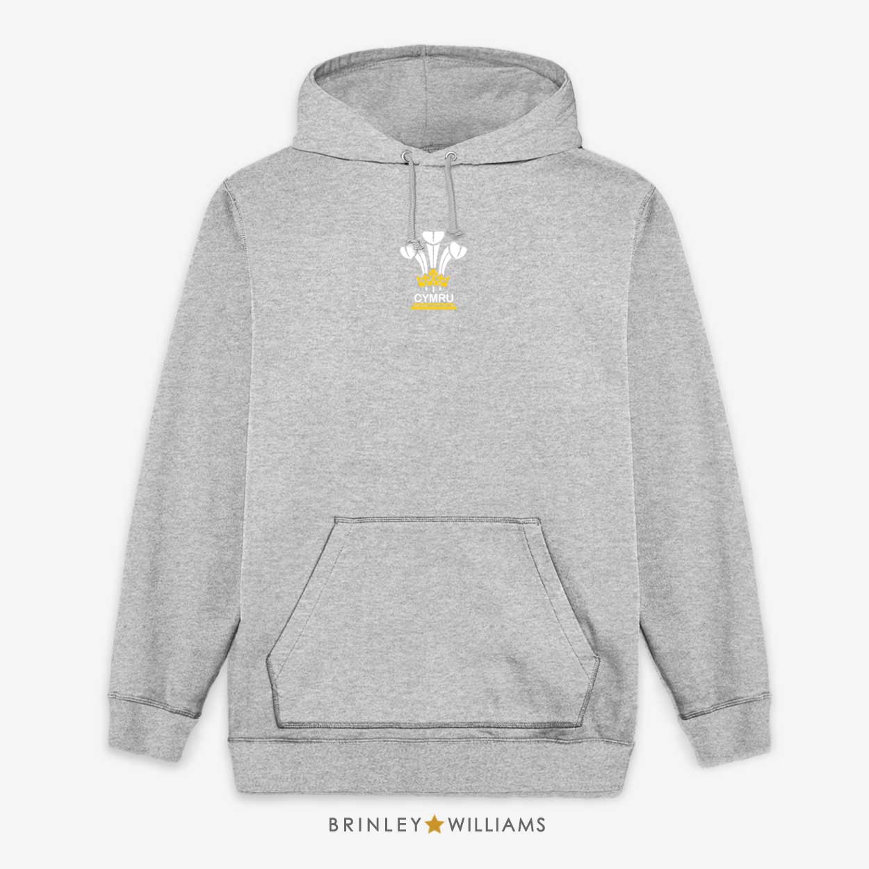 3 Feathers Cymru Unisex Hoodie - Heather Grey