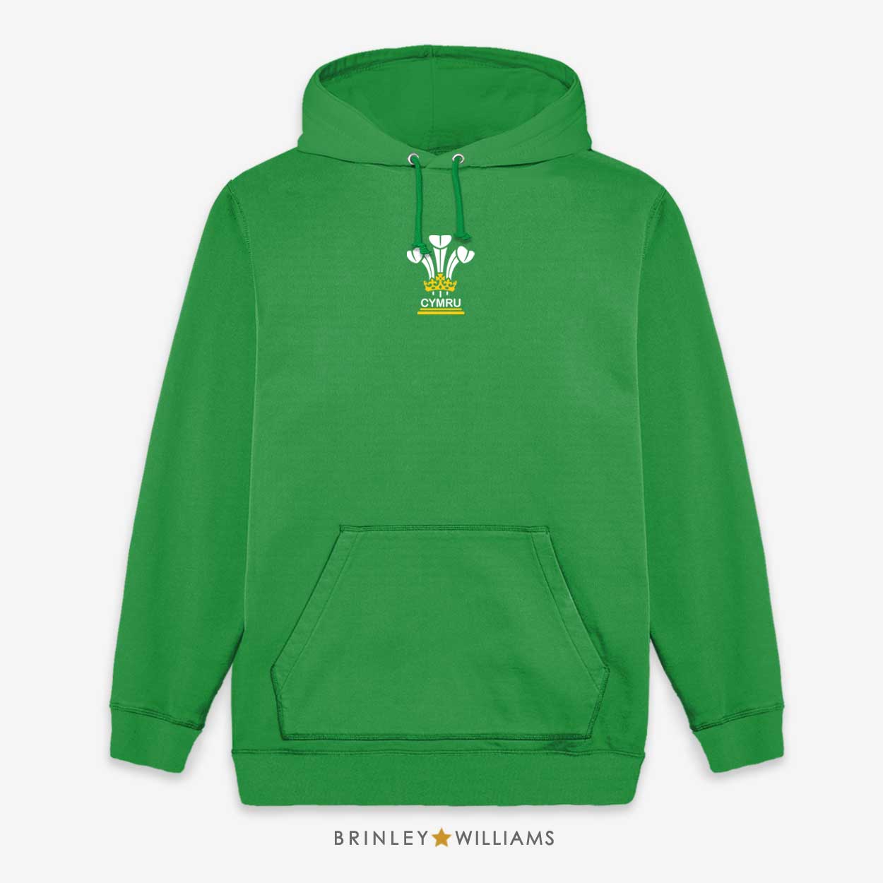 3 Feathers Cymru Unisex Hoodie - Kelly Green