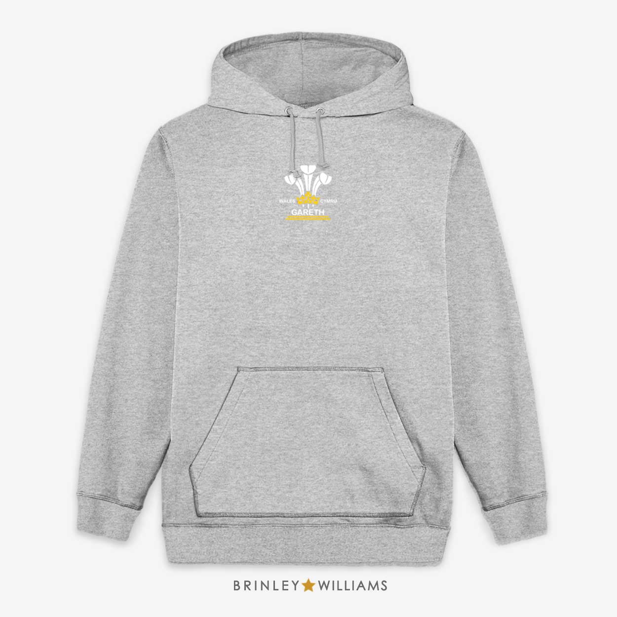 3 Feathers Personalised Unisex Hoodie - Heather Grey