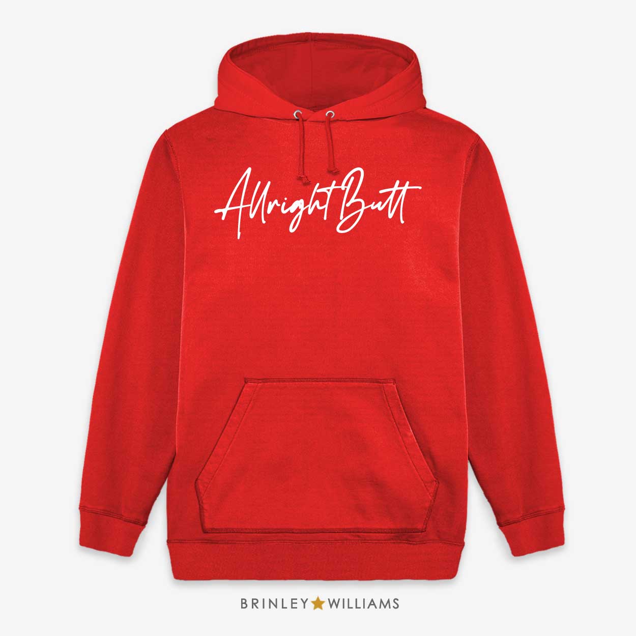 Allright Butt Unisex Welsh Hoodie - Fire Red