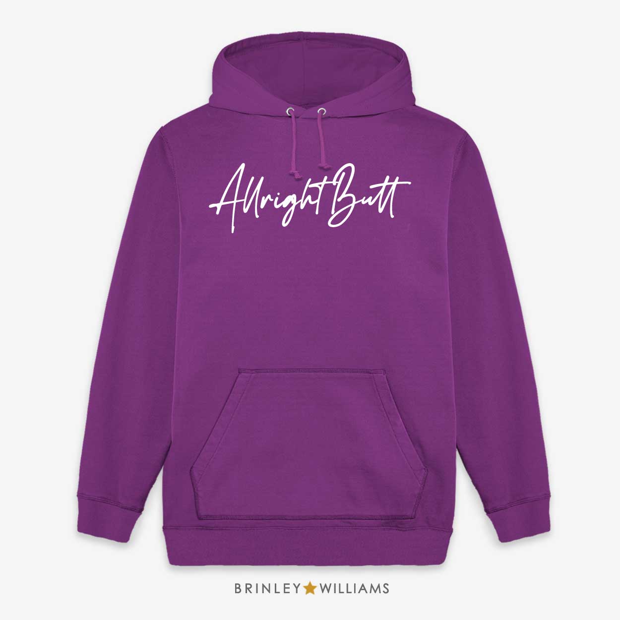 Allright Butt Unisex Welsh Hoodie - Purple