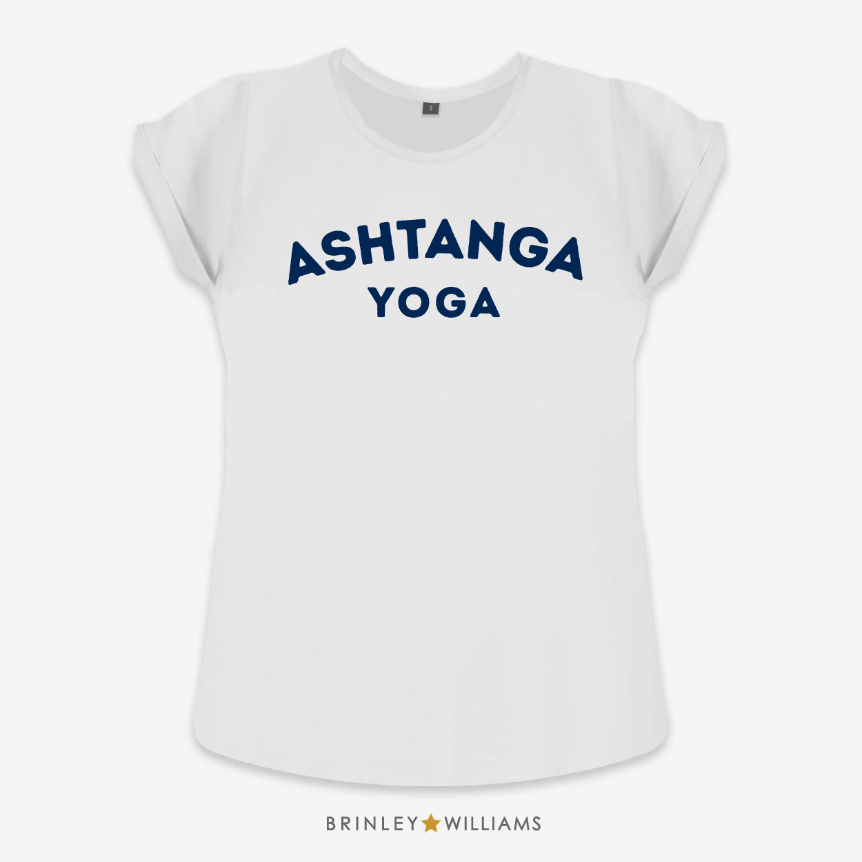 Ashtanga Yoga Rolled Sleeve T-shirt - White