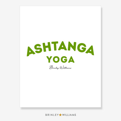 Ashtanga Yoga Wall Art Poster - Green