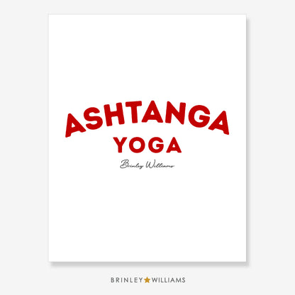 Ashtanga Yoga Wall Art Poster - Red