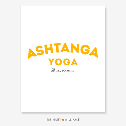 Ashtanga Yoga Wall Art Poster - Yellow
