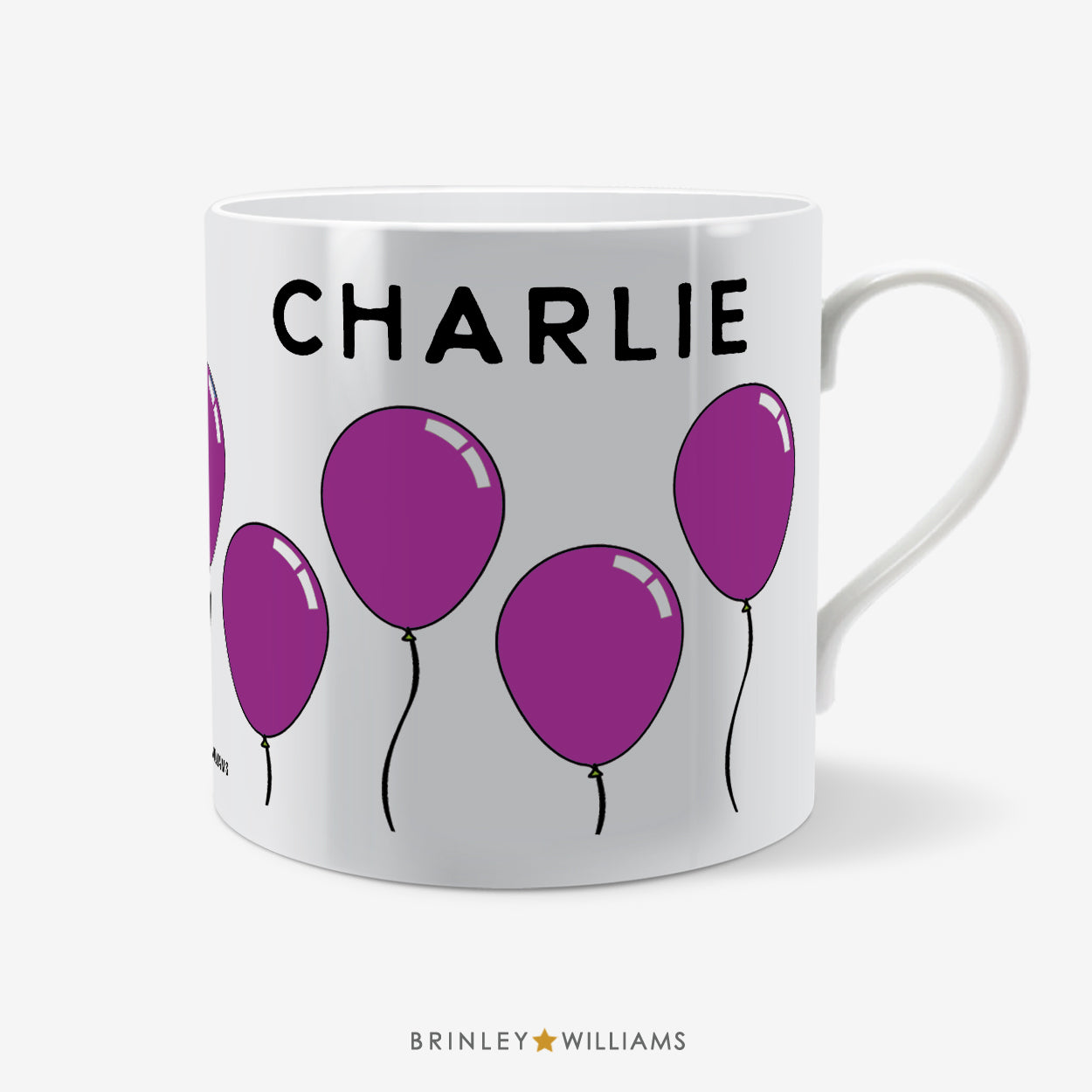 Balloons Personalised Mug - Purple
