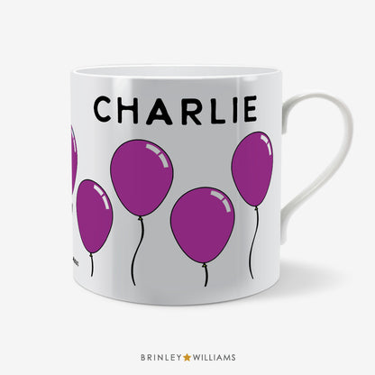 Balloons Personalised Mug - Purple