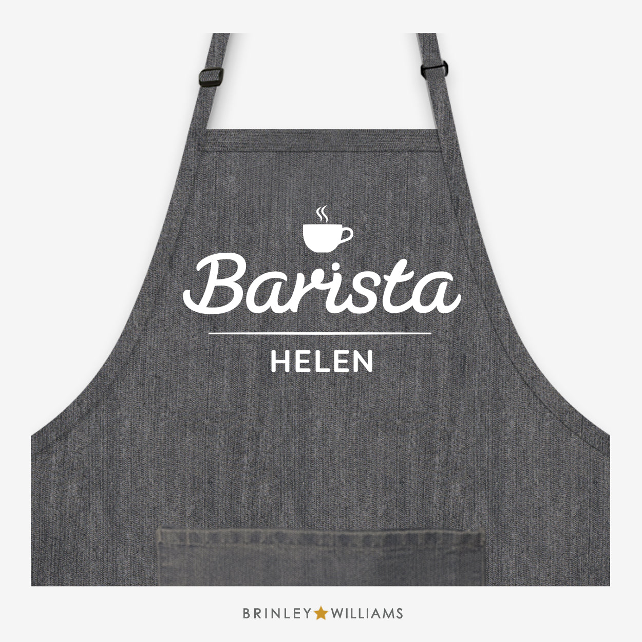 Personalised Barista Denim Apron - Black