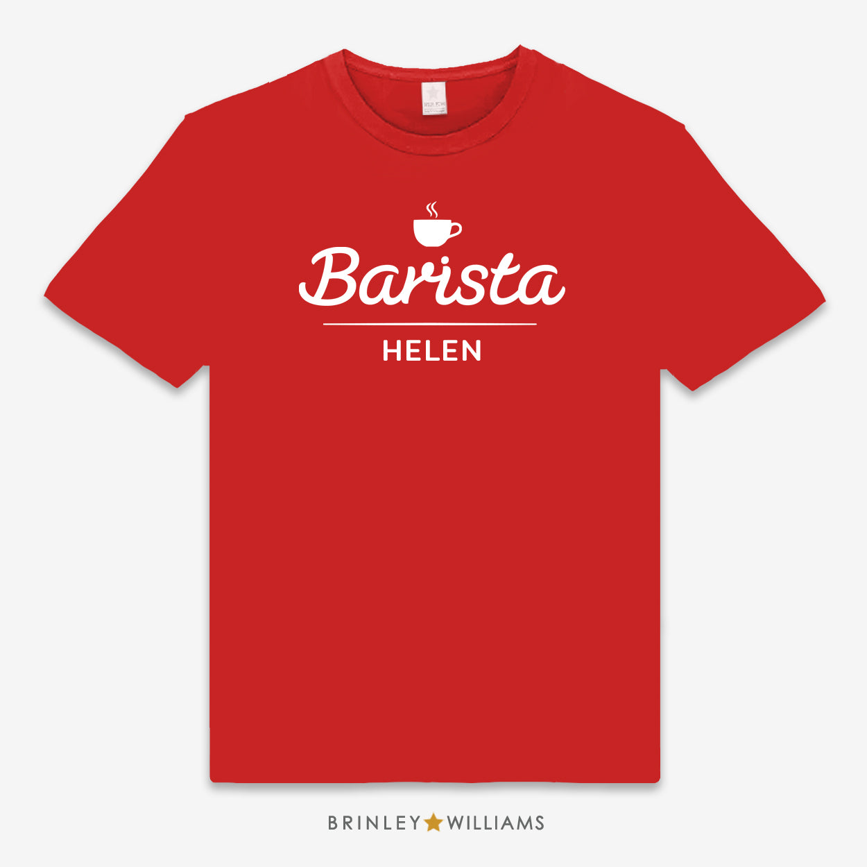 Barista Unisex Personalised T-shirt  - Red