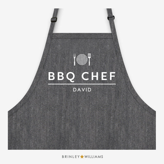 BBQ Chef Apron - Personalised - Black Denim
