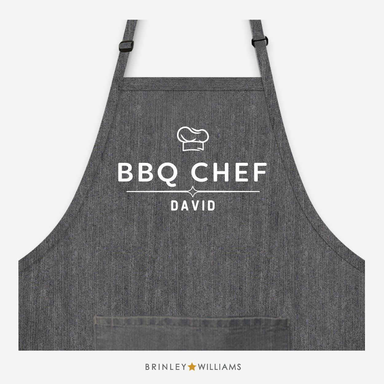 Personalised BBQ Chef Denim Apron - Black