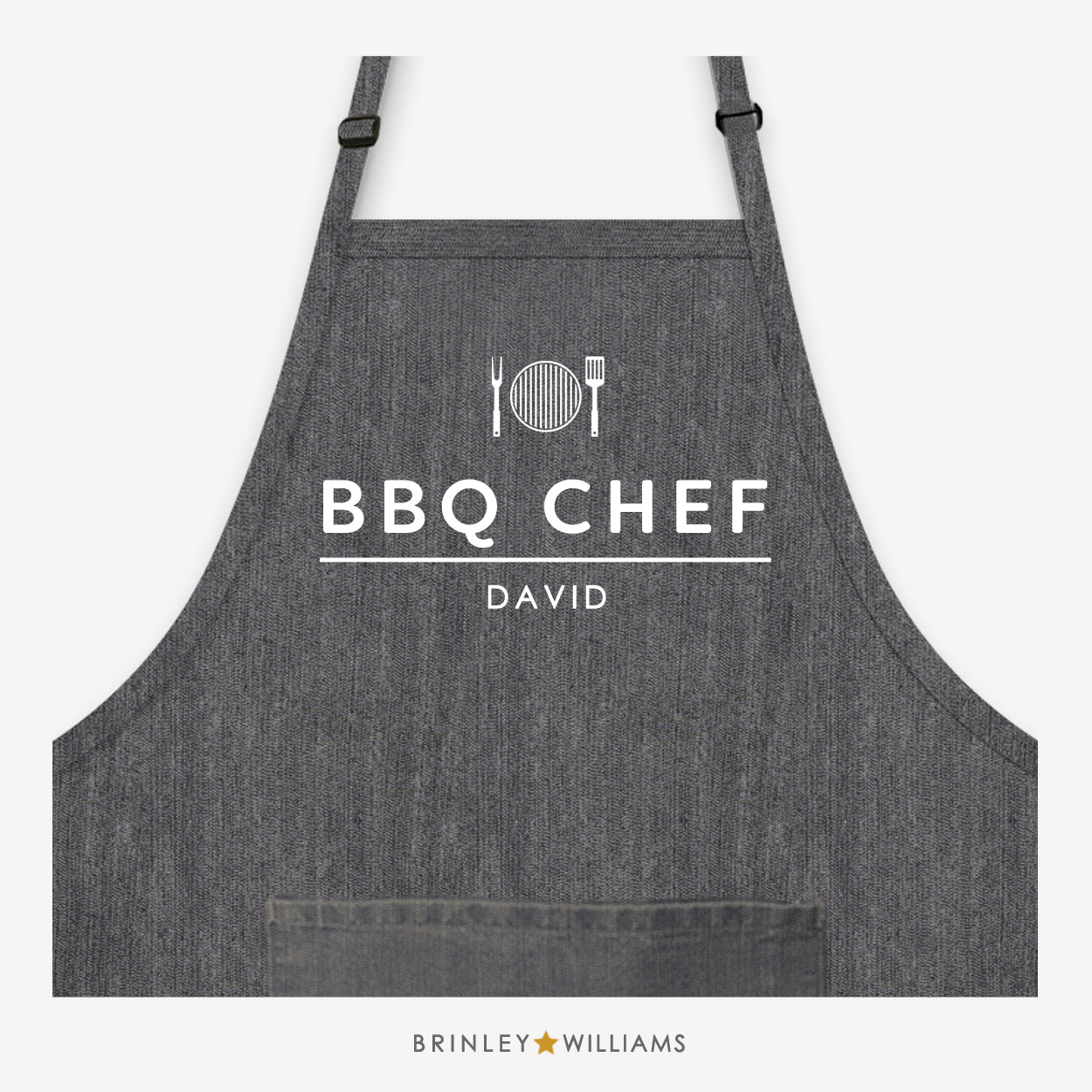 BBQ Chef Personalised Black Denim Apron