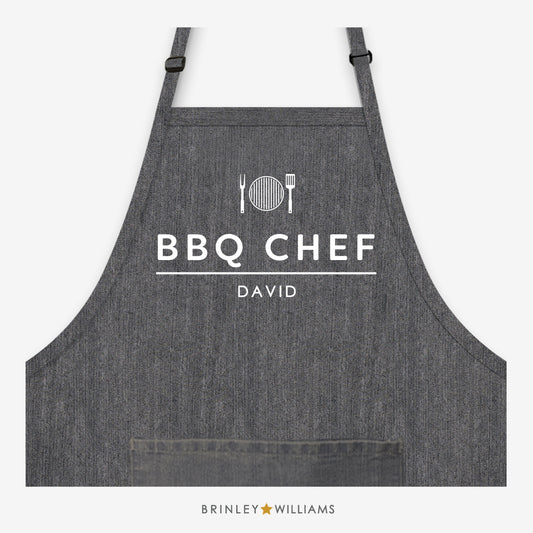 BBQ Chef Personalised Black Denim Apron