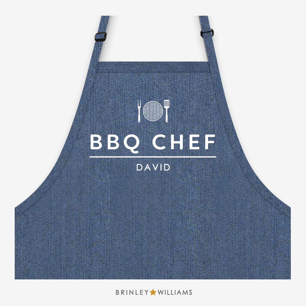 BBQ Chef Apron - Personalised - Indigo Blue Denim