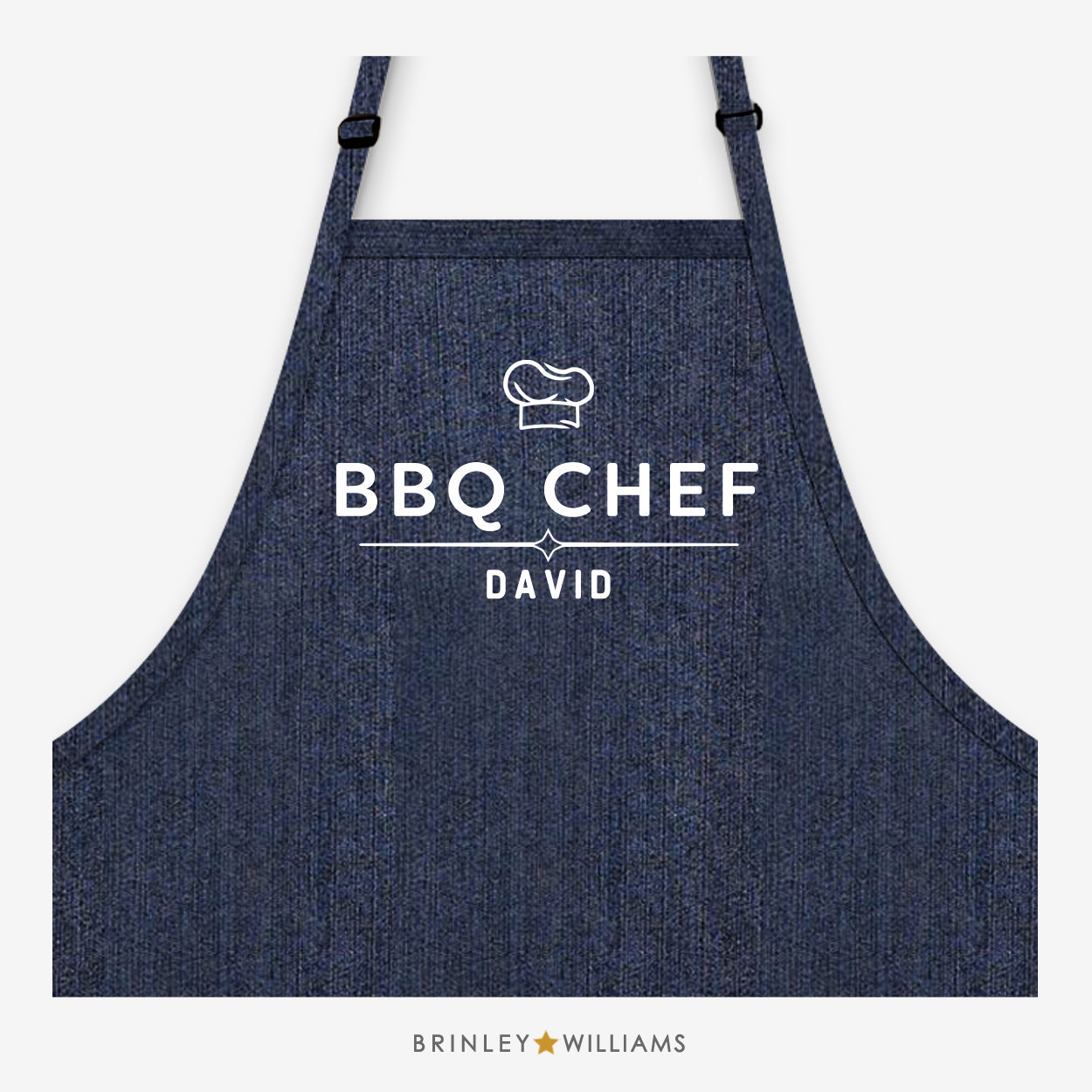 Personalised BBQ Chef Denim Apron - Indigo
