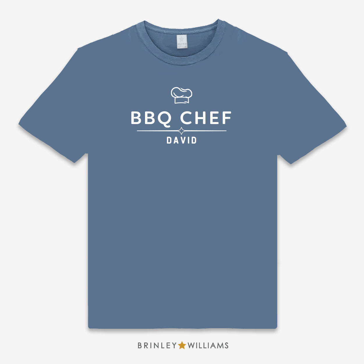 BBQ Chef Personalised Unisex Culinary T-shirt - Indigo