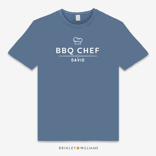 BBQ Chef Personalised Unisex Culinary T-shirt - Indigo