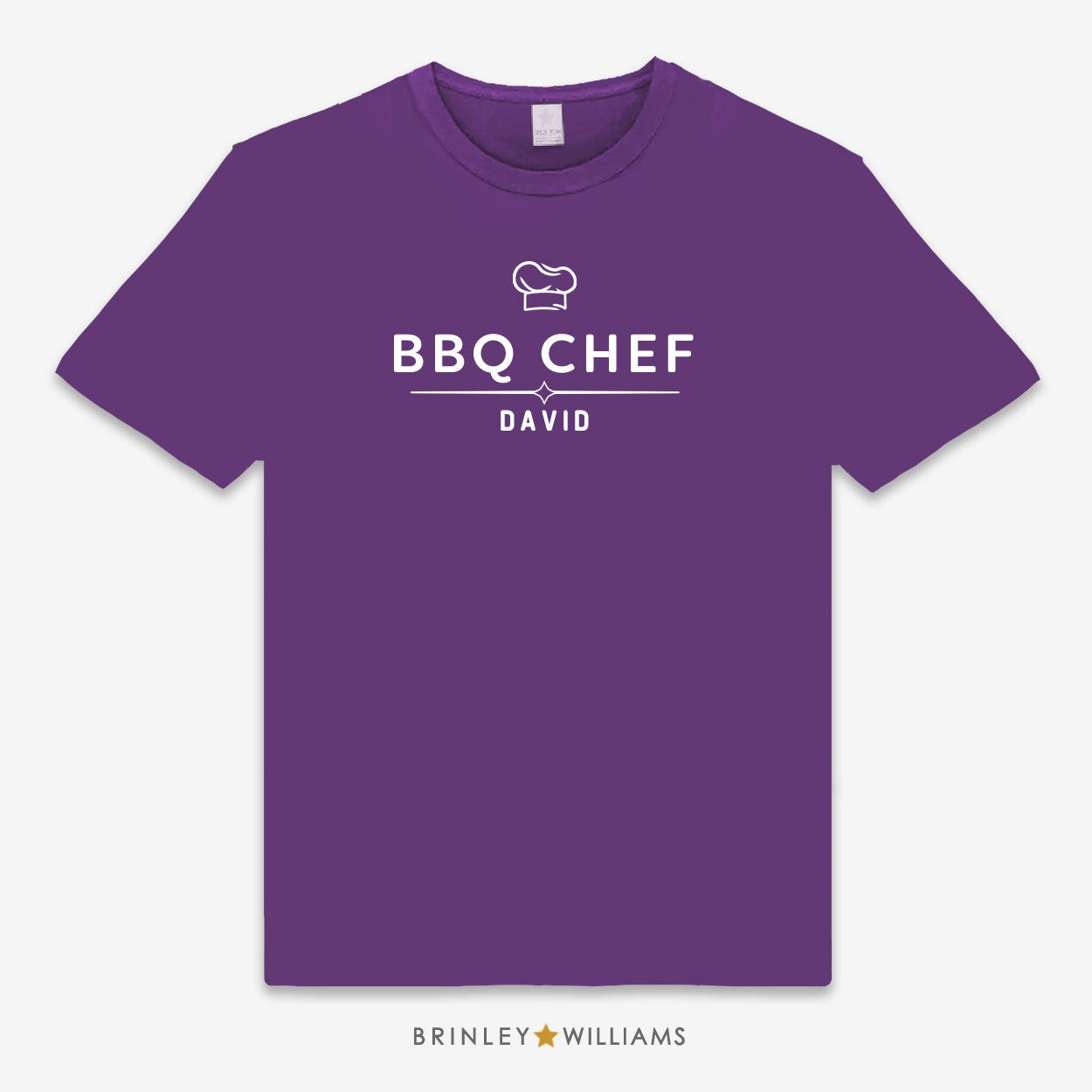 BBQ Chef Personalised Unisex Culinary T-shirt - purple