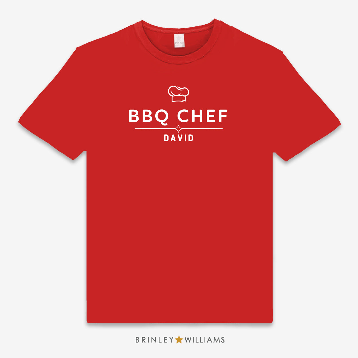 BBQ Chef Personalised Unisex Culinary T-shirt - red
