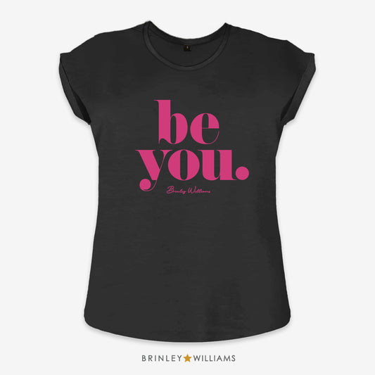 Be You Rolled Sleeve T-shirt - Black