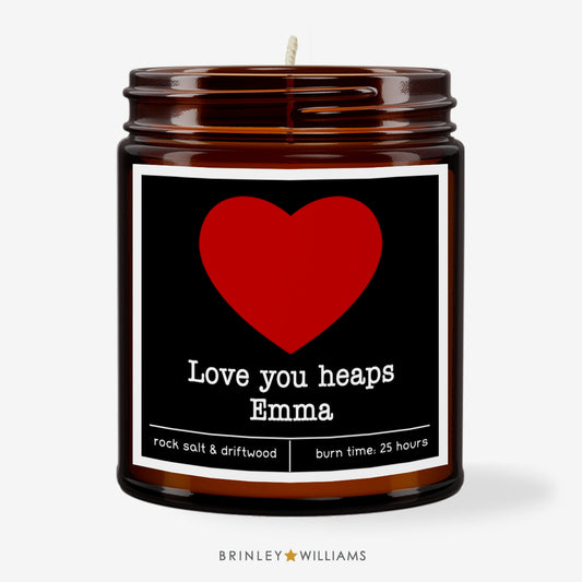 Big Heart Scented Personalised Candle - Black