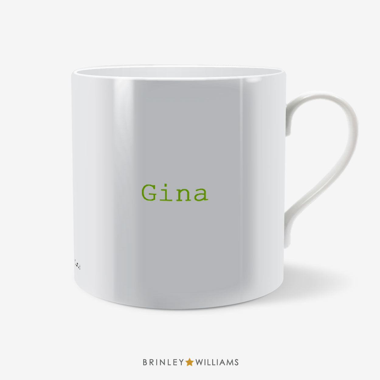 Big Letter Little Letters Personalised Mug - Back  Green