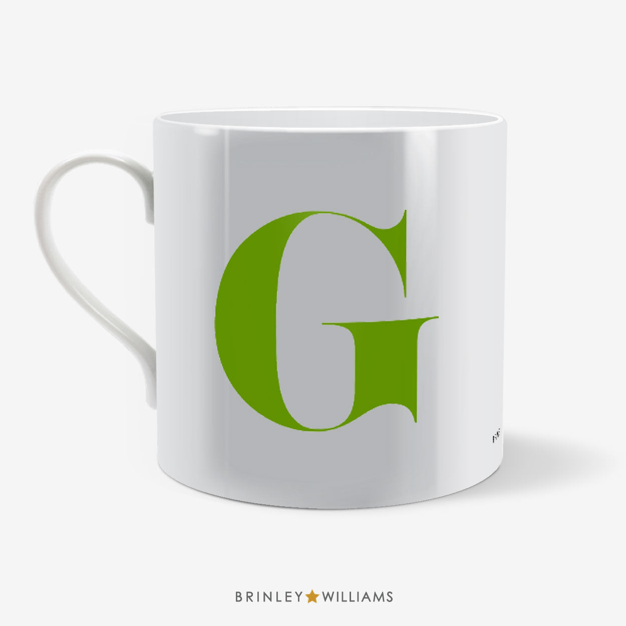 Big Letter Little Letters Personalised Mug - Front Green