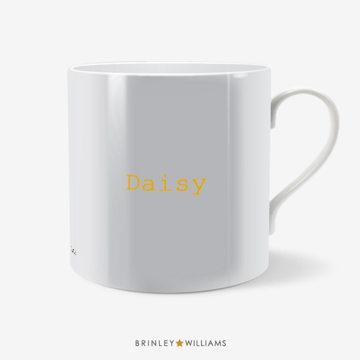 Big Letter Little Letters Personalised Mug - Back  Yellow