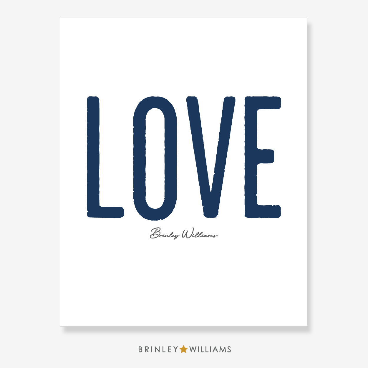 Big Love Wall Art Poster - Navy