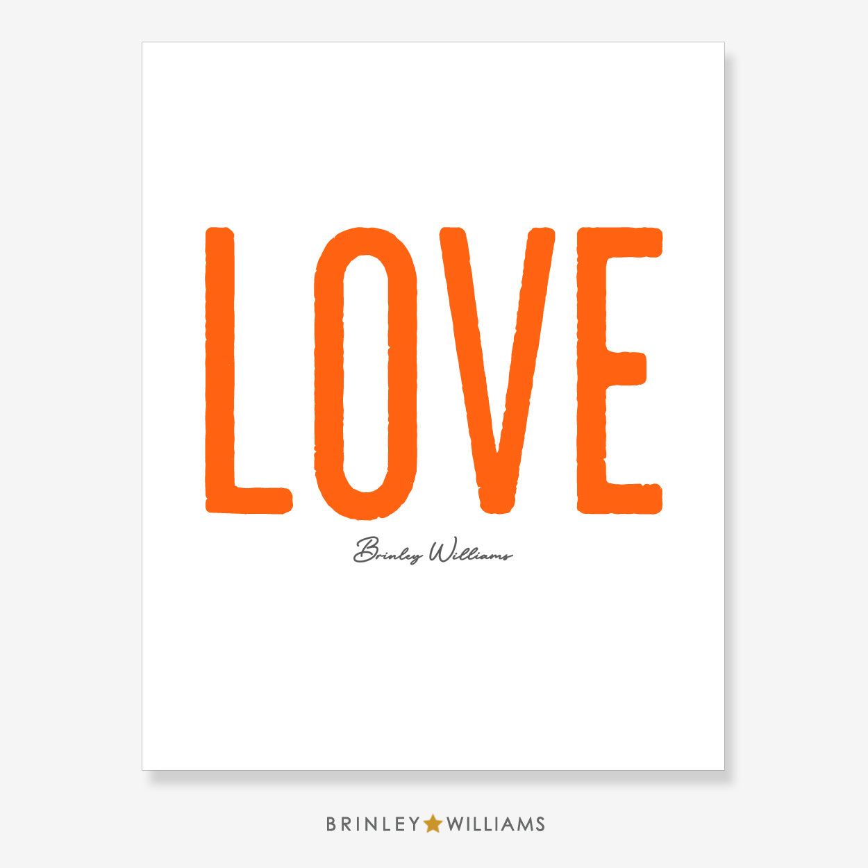 Big Love Wall Art Poster - Orange